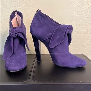 Jimmy Choo Purple Suede Booties Size 40 1/2